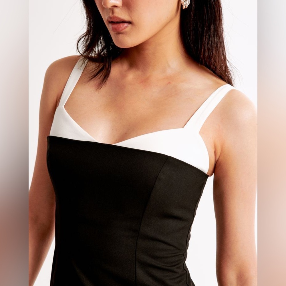 NEW Abercrombie & Fitch Contrast Sweetheart Corset Mini Dress - small petite - Picture 2 of 6